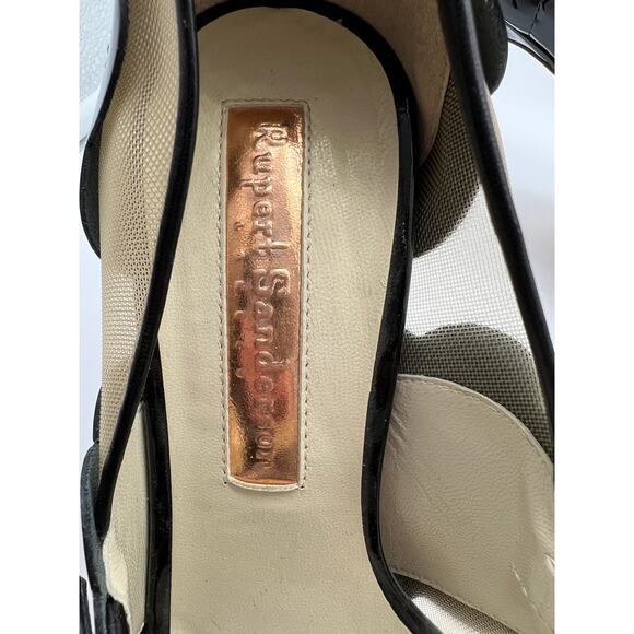 Rupert Sanderson Black Peep Toe Pumps EU size 37 - Picture 5 of 7